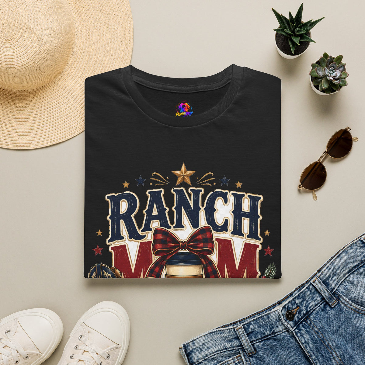 Ranch Mom Holiday Hustle T-Shirt — Festive Western Mom Tee