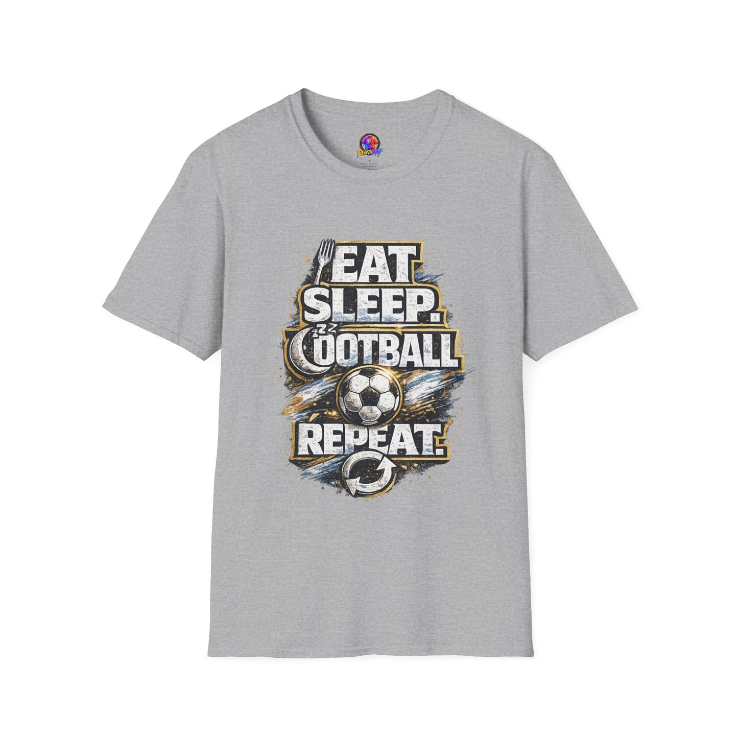 Football 'Eat Sleep Football Repeat' T-Shirt — Vintage Soccer Fan Tee