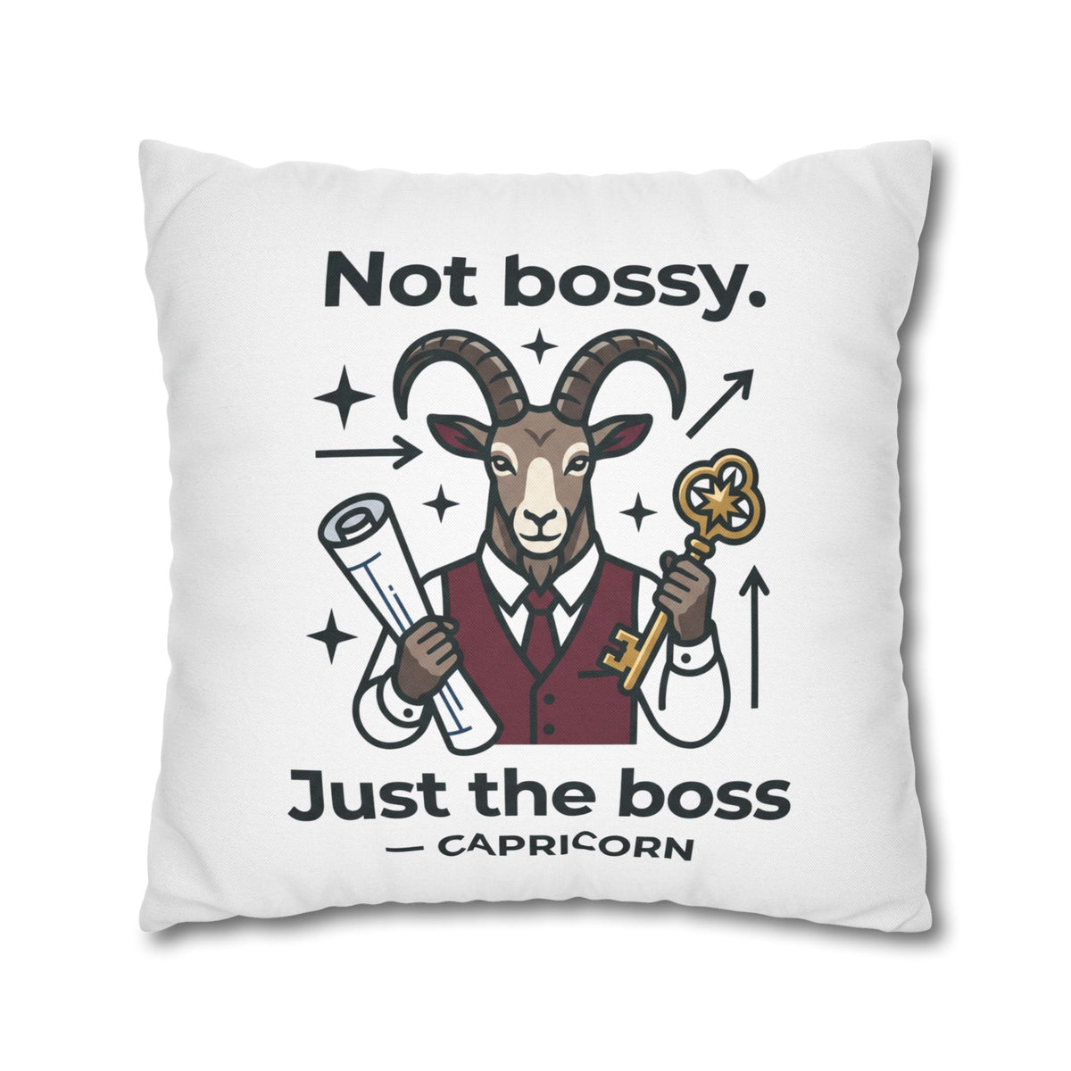 Capricorn Pillowcase — “Not Bossy, Just the Boss” Zodiac Gift