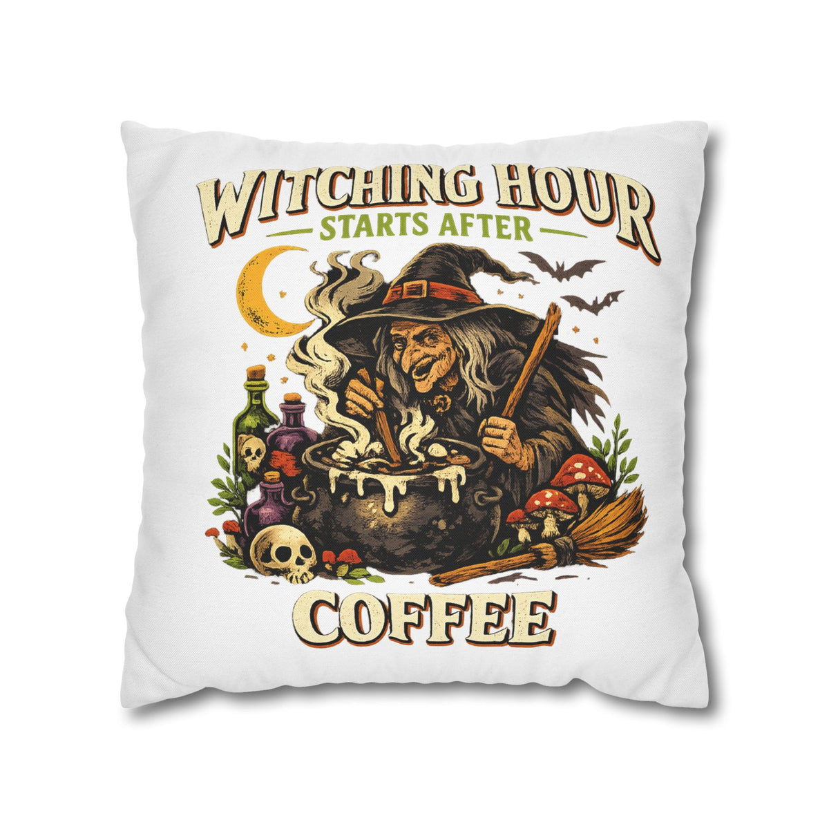 Halloween Witch Coffee Pillowcase