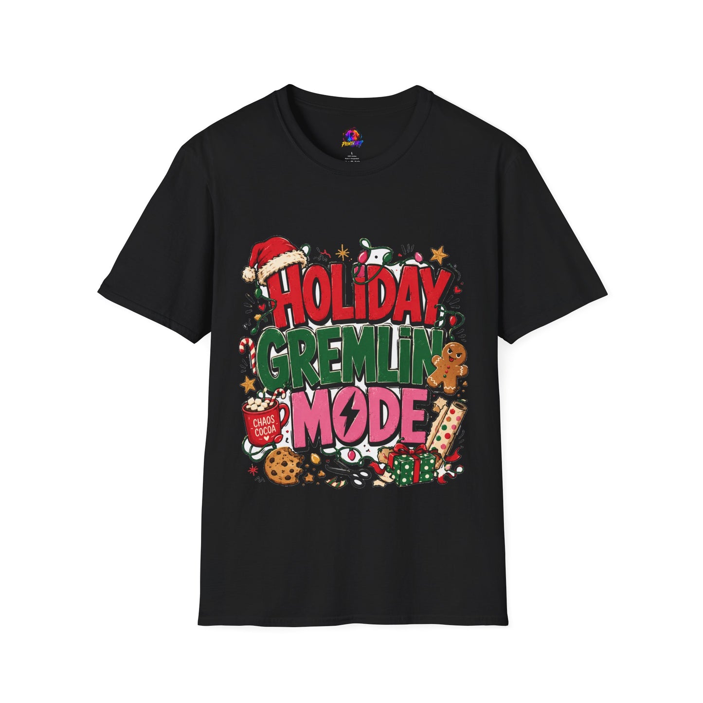 Holiday Gremlin Mode T-Shirt — Christmas Cute Festive Graphic Tee