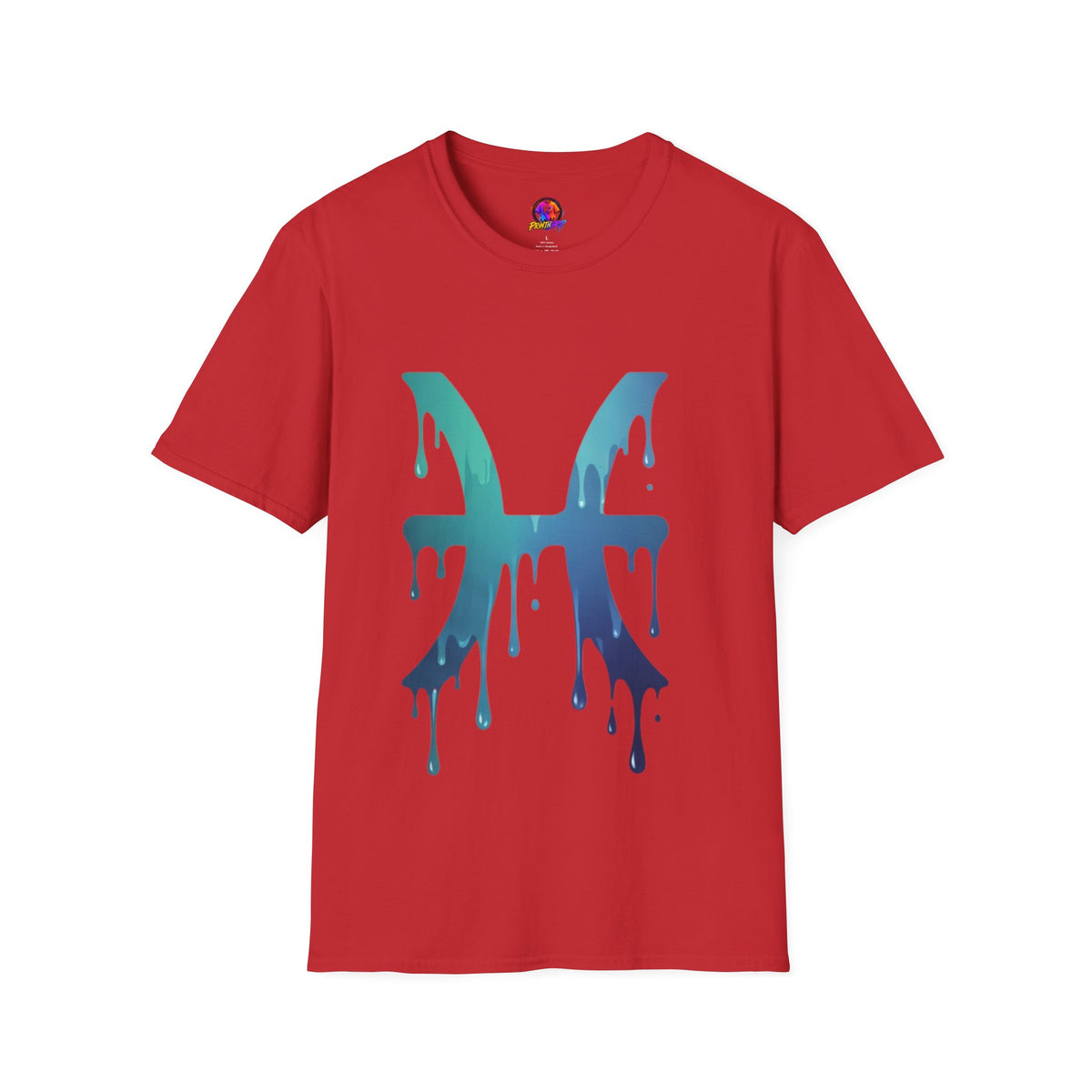 Pisces Drip Zodiac T-Shirt — Blue Gradient Astrological Tee
