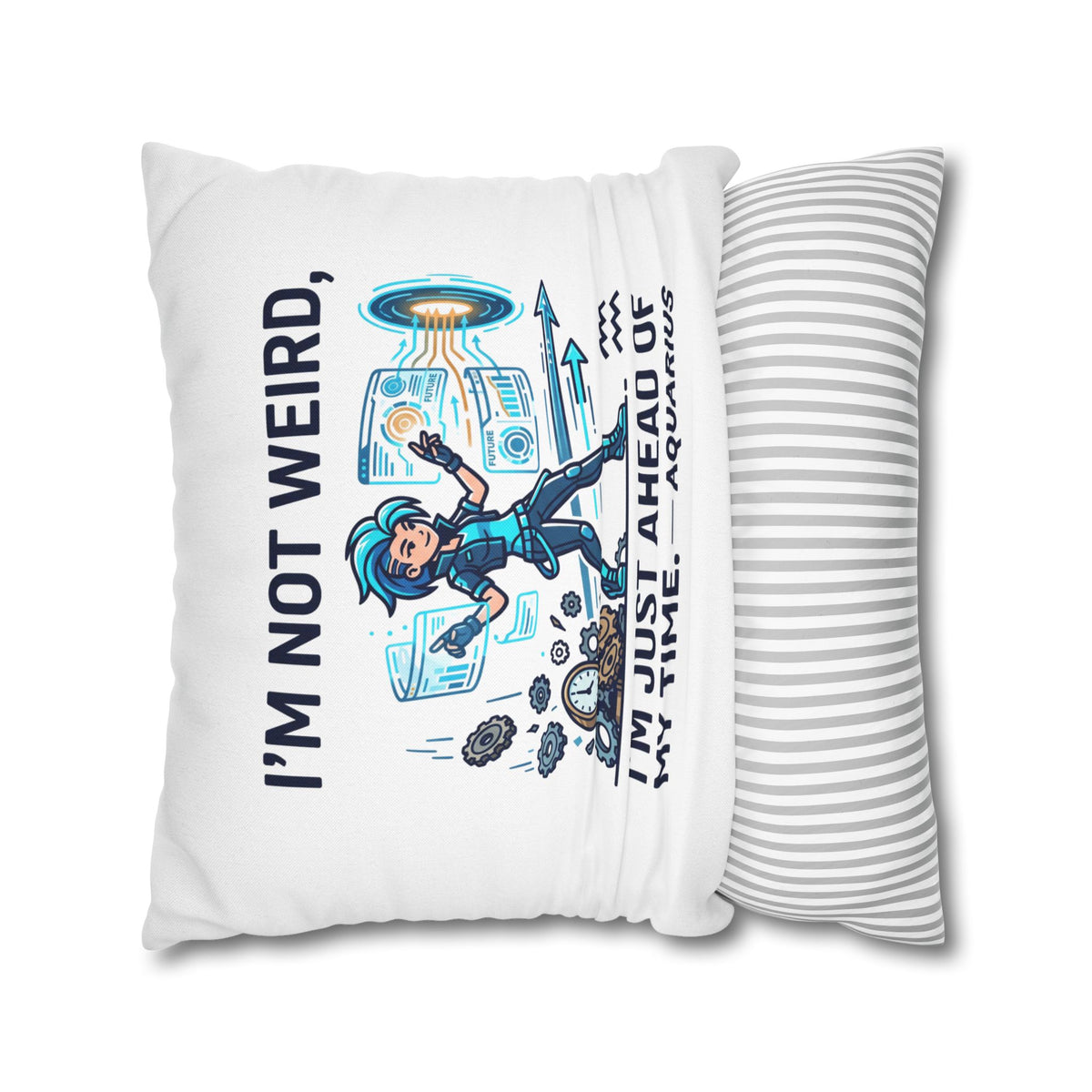 Aquarius Zodiac Spun Polyester Square Pillowcase