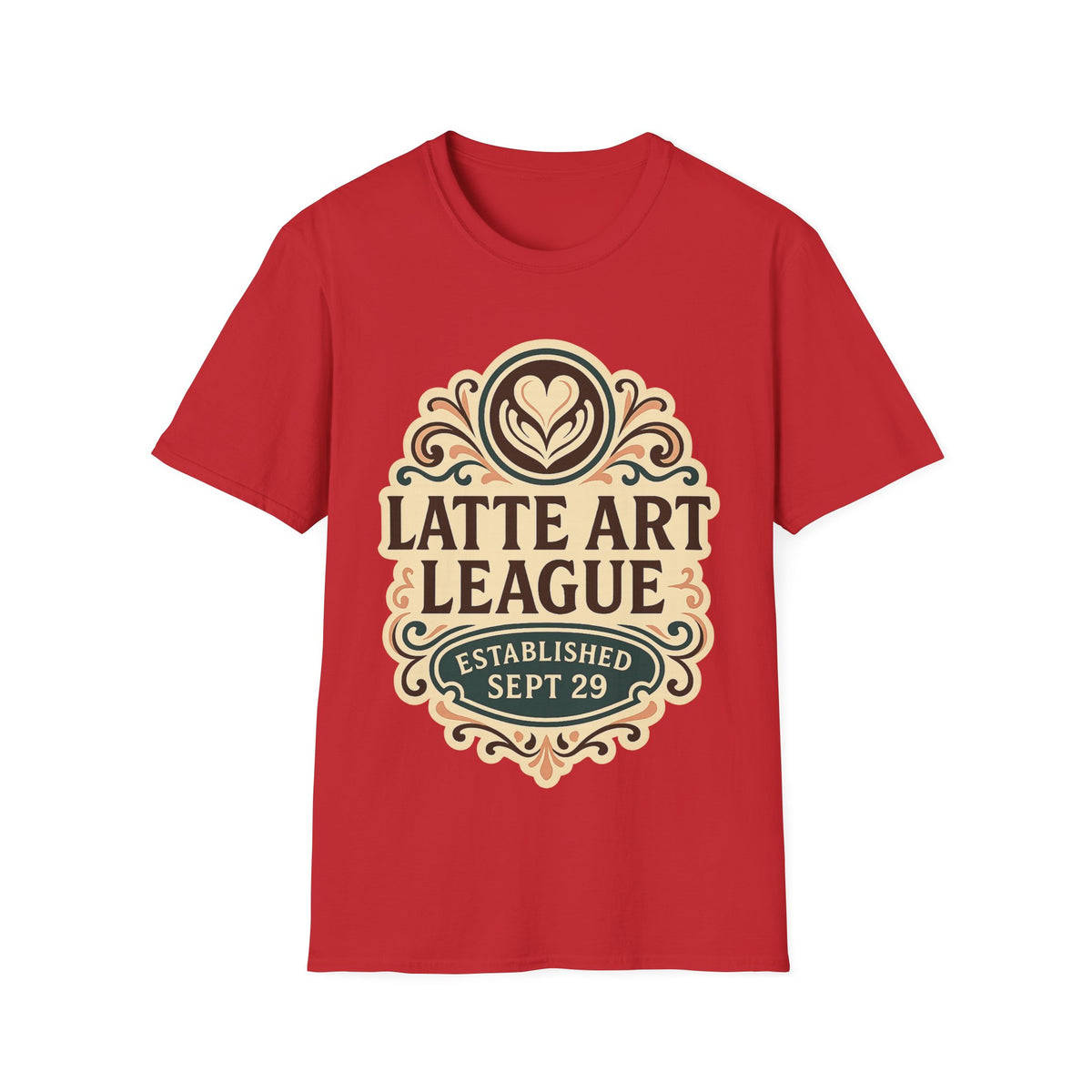 Latte Art League Serving Rituals National Coffee Day Crest T-Shirt - Trending Now - September 2026
