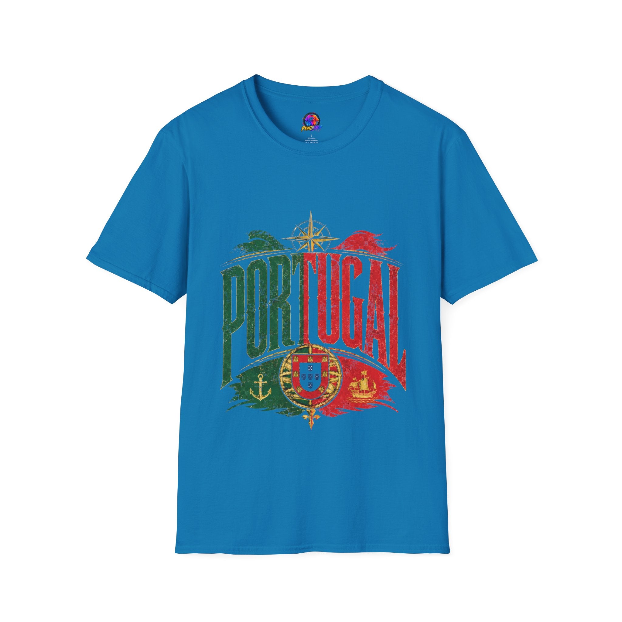 Portugal Vintage Compass T-Shirt — Retro Portuguese Flag Travel Tee