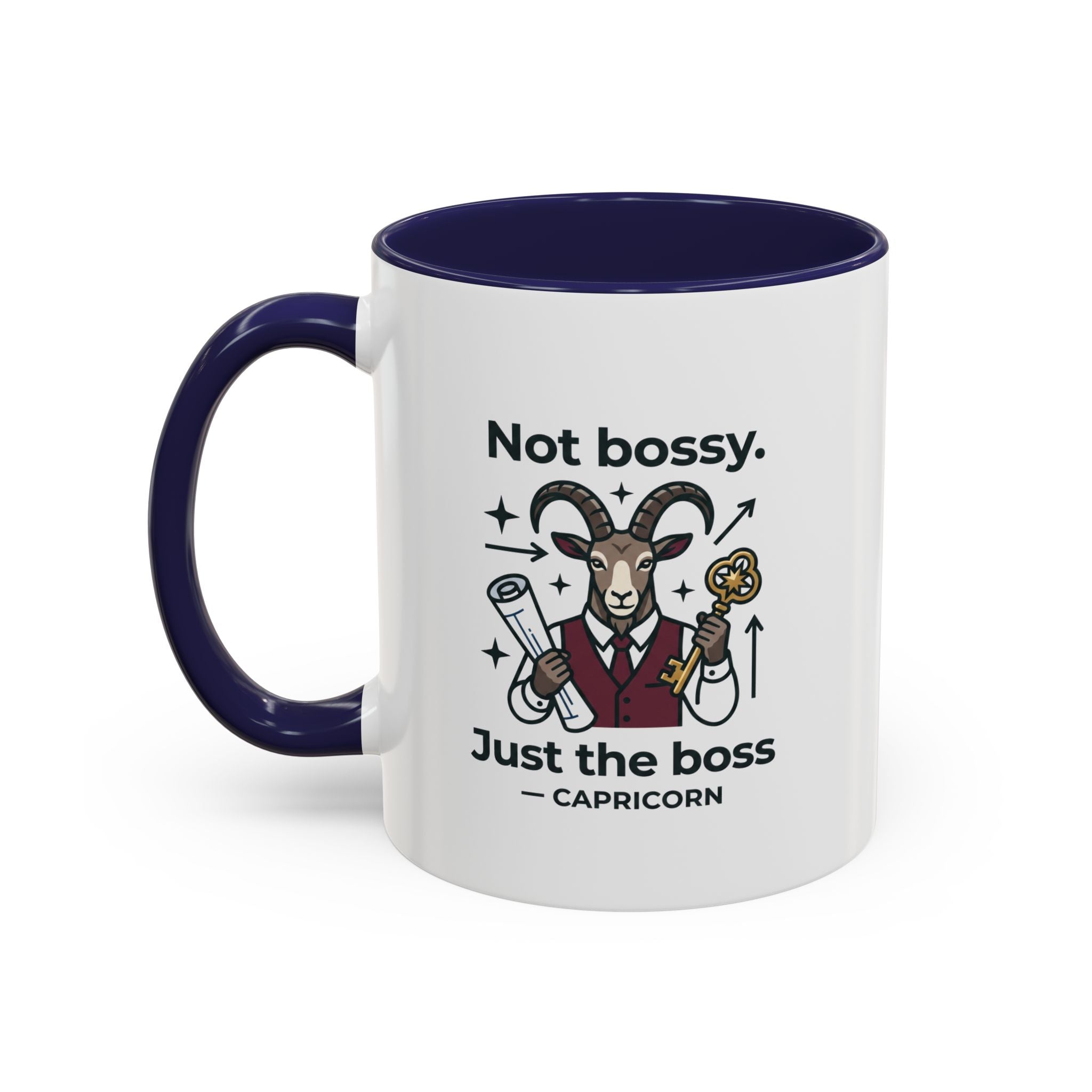 Capricorn Coffee Mug — "Not Bossy, Just the Boss" Zodiac Accent Mug (11/15oz)