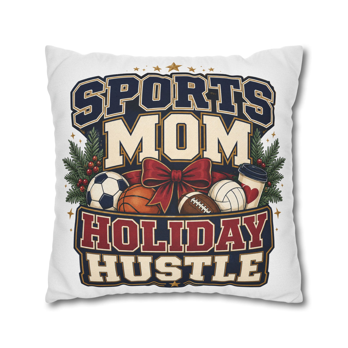 Sports Mom Holiday Hustle Pillowcase Modern Day Christmas
