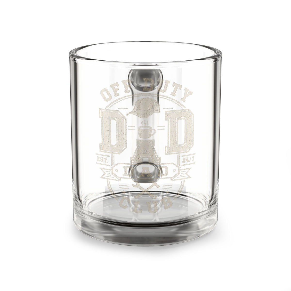 Off Duty Dad Glass Mug — 10oz Coffee & Whiskey Tumbler for Fathers’ Day Milo Bailey Dog Dad Mom  Glass Mug 10 oz