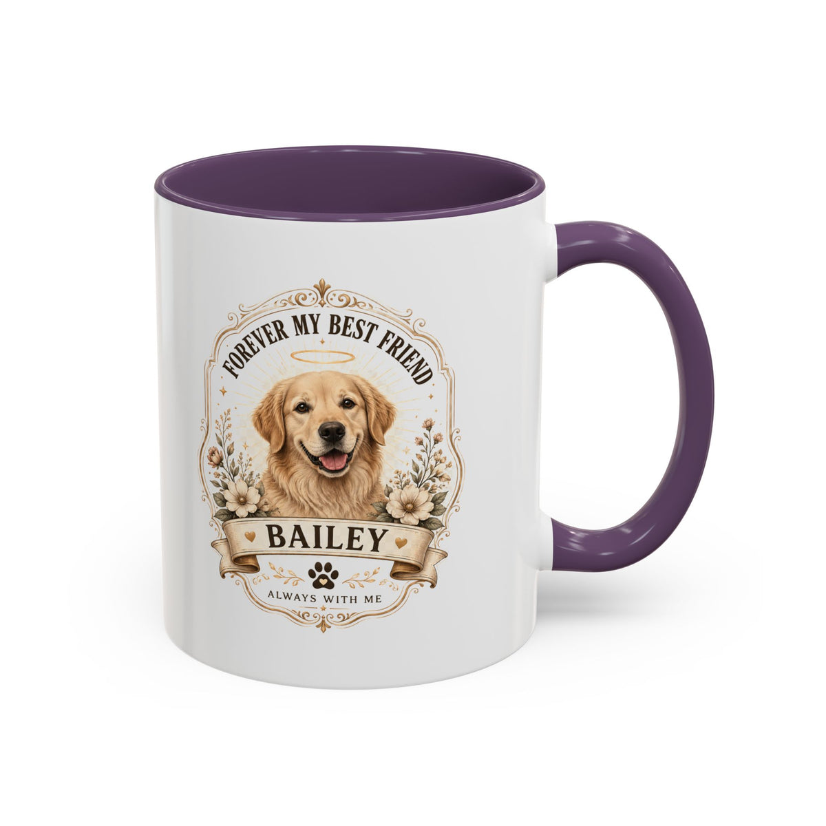 Milo Bailey Dog Dad Mom Dog Memorial Coffee Mug — "Forever My Best Friend" Personalized Golden Retriever