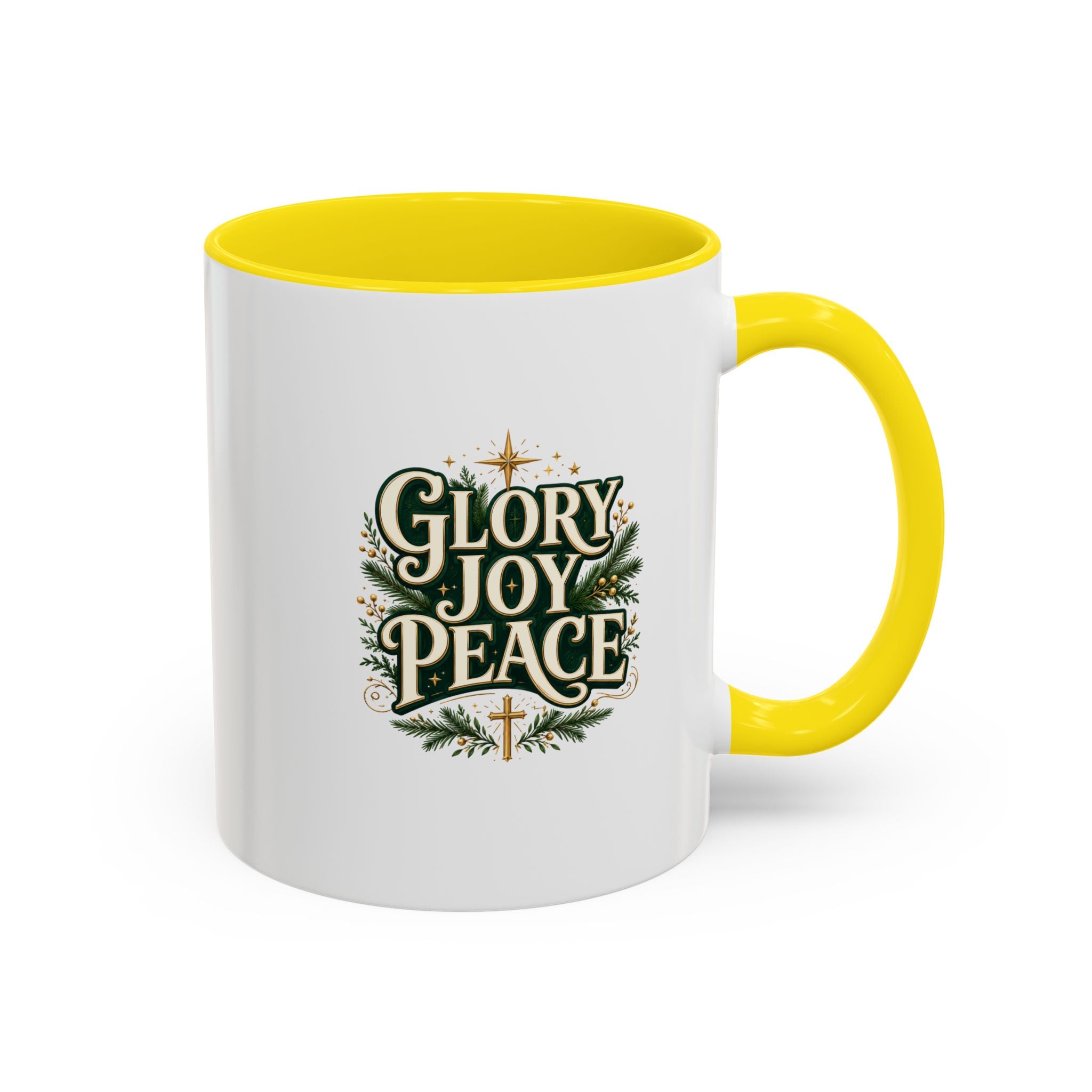 Glory Joy Peace Christmas Coffee Mug - Holiday Scripture Accent Mug