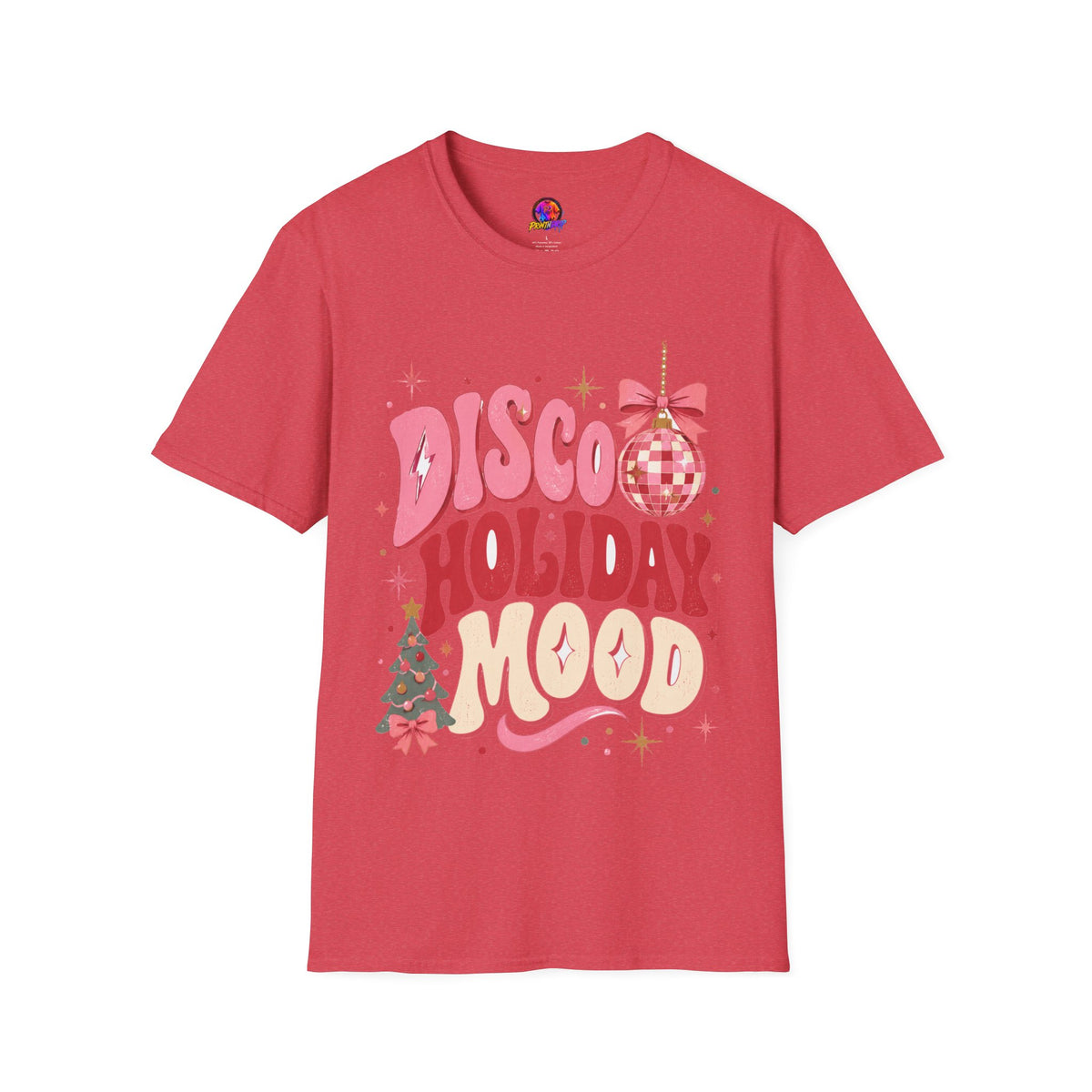 Disco Holiday T-Shirt — Retro Pink Disco Ball Christmas Tee
