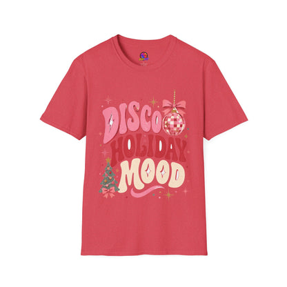 Disco Holiday T-Shirt — Retro Pink Disco Ball Christmas Tee
