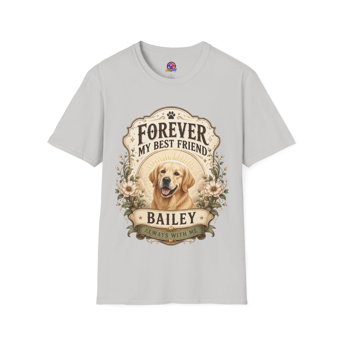 Dog Memorial T-Shirt — "Forever My Best Friend" Personalized Pet Tribute Tee
