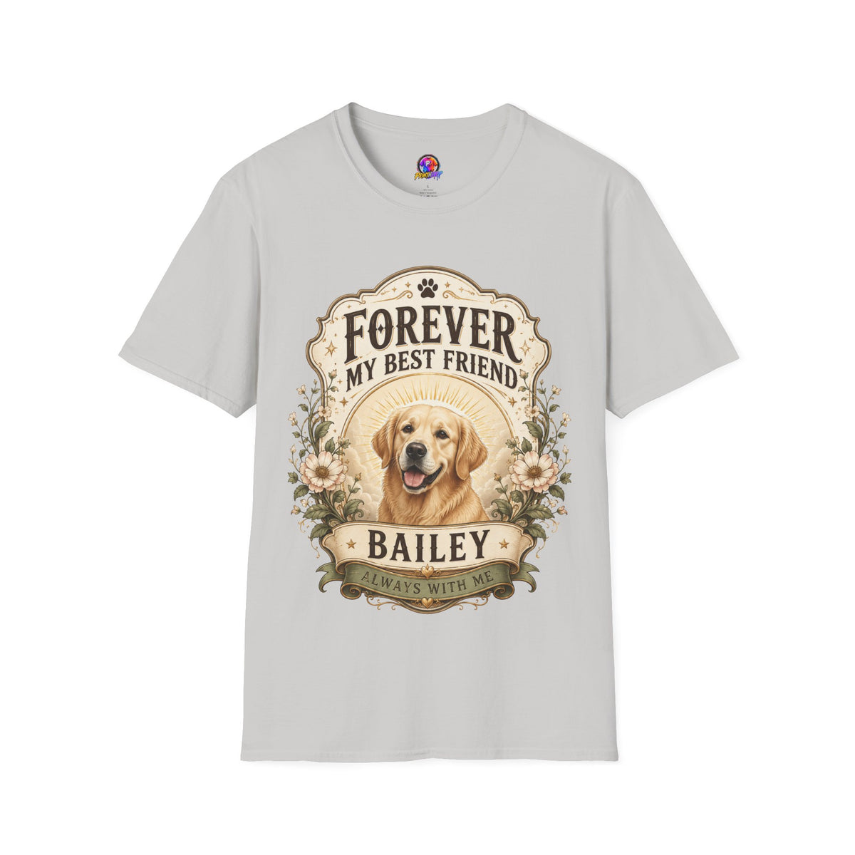 Dog Memorial T-Shirt — "Forever My Best Friend" Personalized Pet Tribute Tee