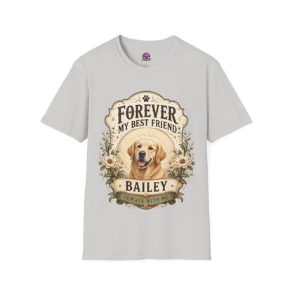 Dog Memorial T-Shirt — "Forever My Best Friend" Personalized Pet Tribute Tee