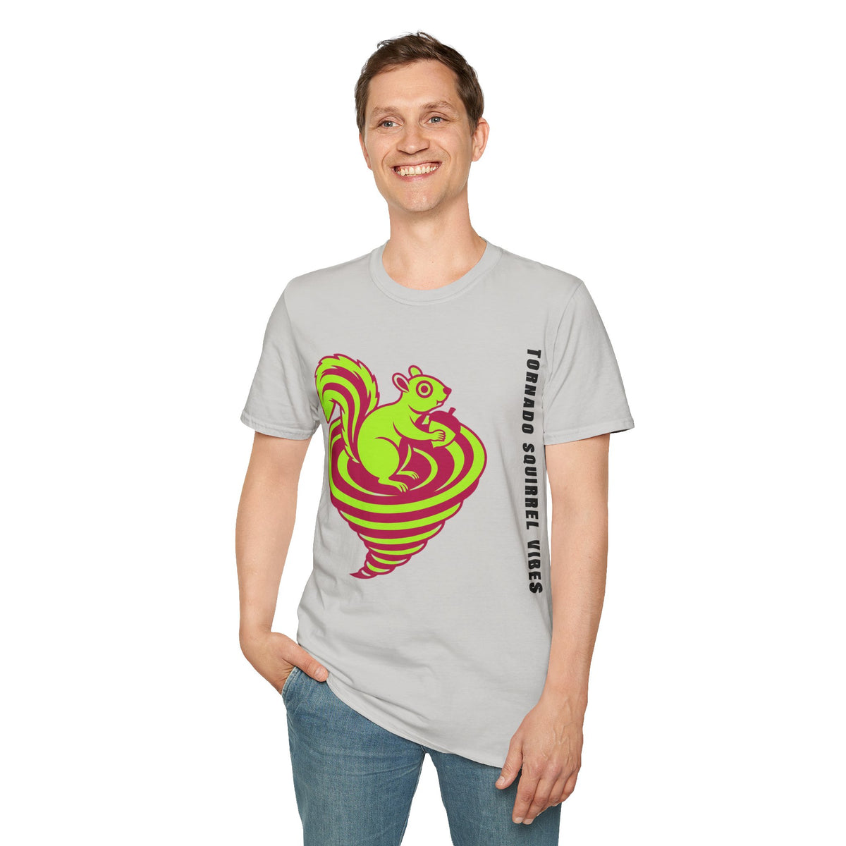 Squirrel Tornado T‑Shirt — Neon Retro Squirrel Whirl Graphic Tee - Trending Now - September 2026