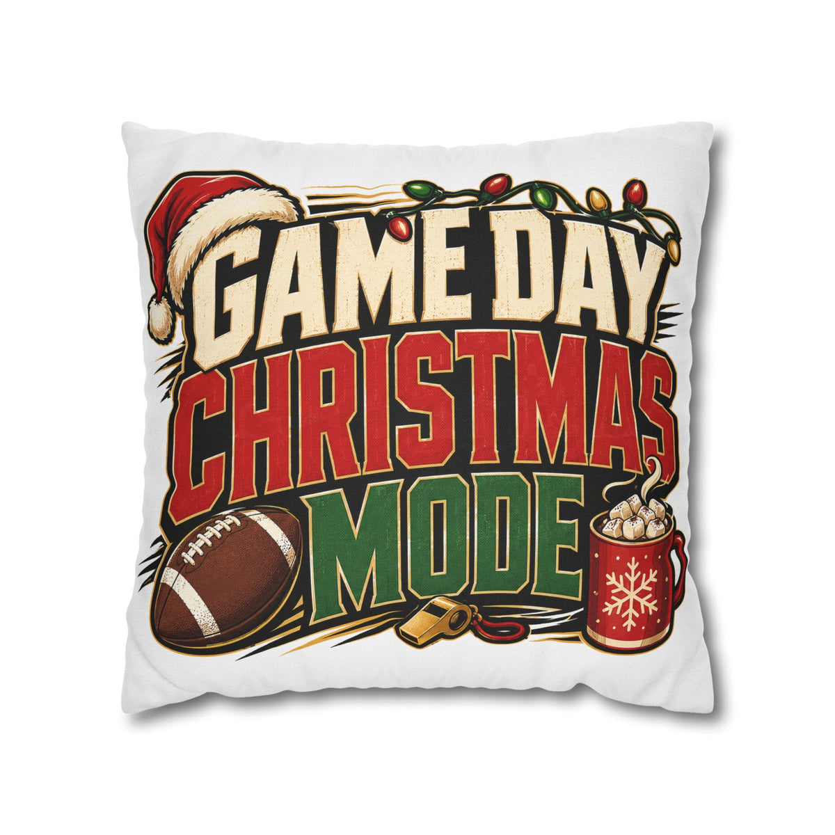 Game Day Christmas Mode Pillowcase Modern Day Christmas