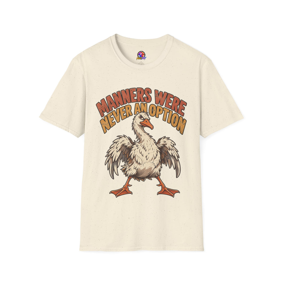 Funny And Witty “Manners Were Never An Option” Goose Graphic T-Shirt