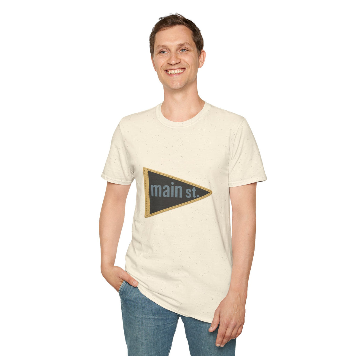 Main St. Triangle Logo T‑Shirt — Vintage Retro Street Sign Graphic Tee - Trending Now - August 2026