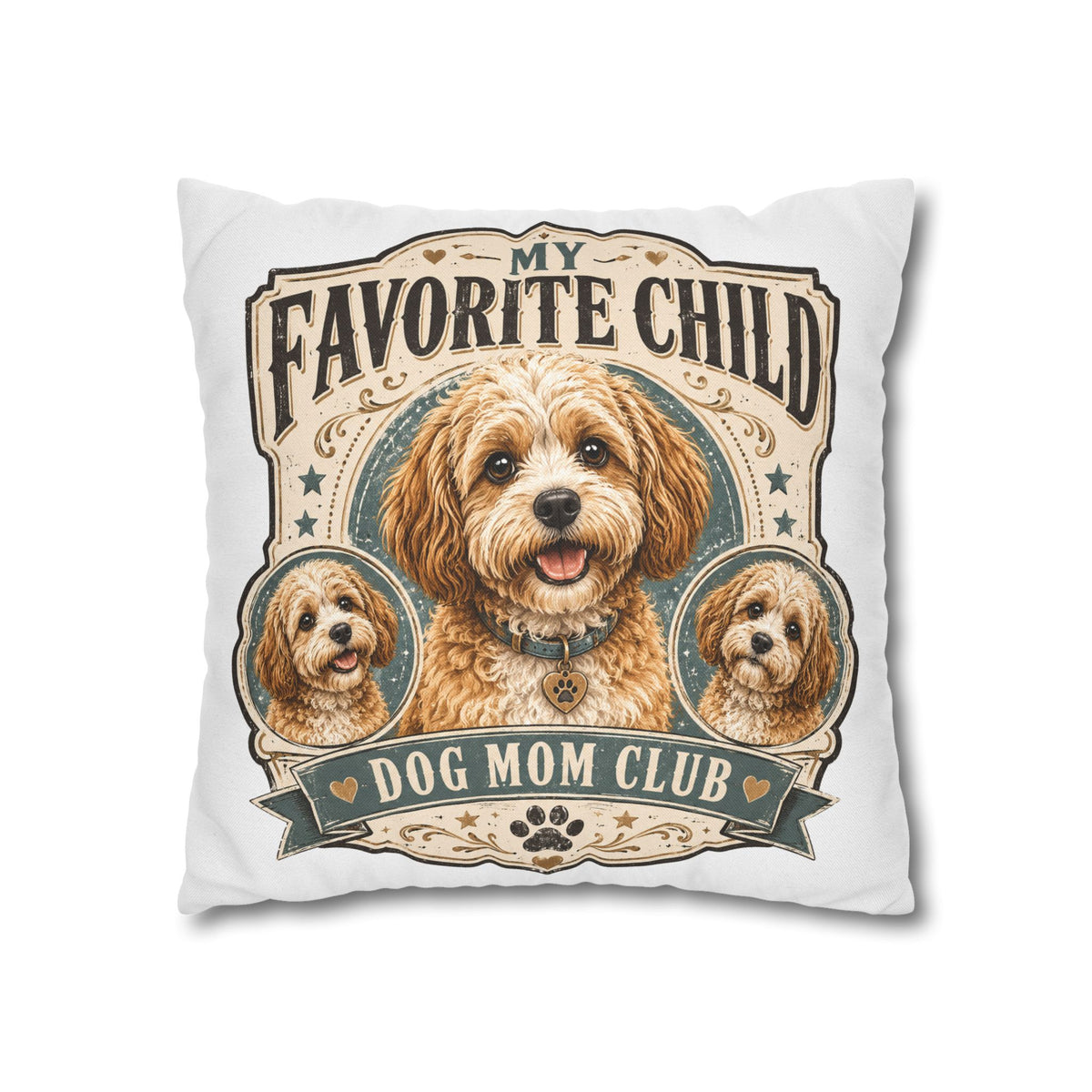 Dog Mom Pillowcase Milo Bailey Dog Dad Mom — "My Favorite Child" Spun Polyester Decorative Pillowcase