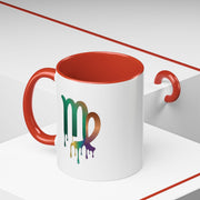 Virgo Zodiac Virgo Drip Accent Coffee Mug — Colorful Zodiac Astrology Gift