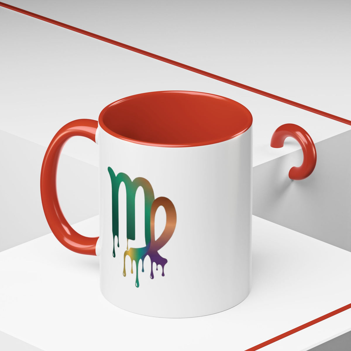 Virgo Zodiac Virgo Drip Accent Coffee Mug — Colorful Zodiac Astrology Gift