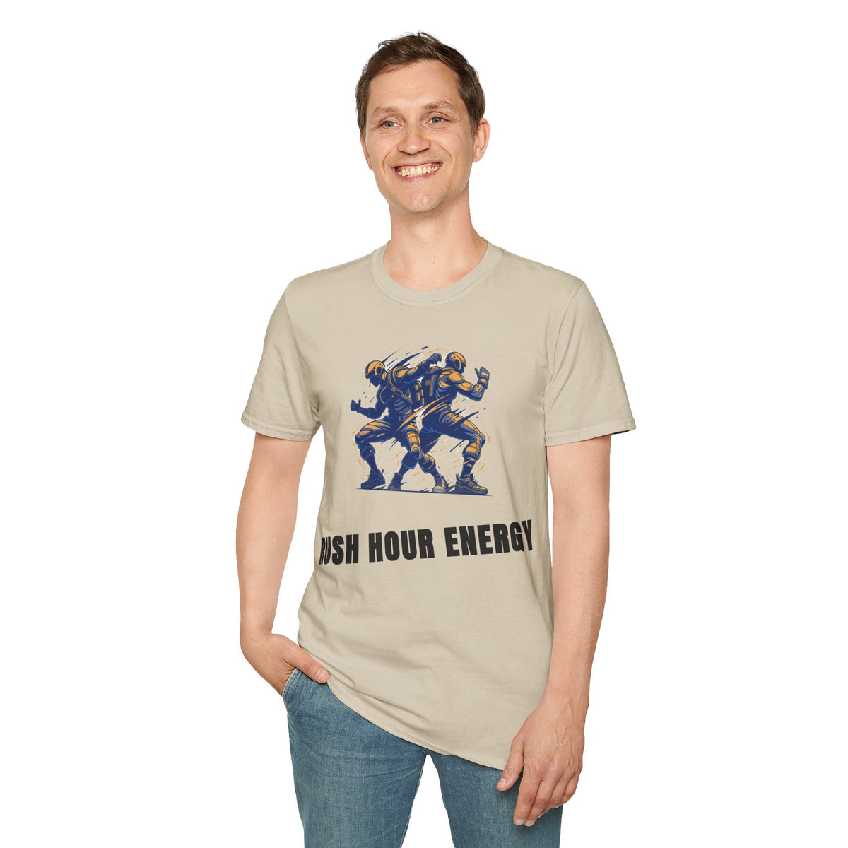 T-Shirt — 'Rush Hour Energy' Football Player Graphic Tee - Trending Now - September 2026