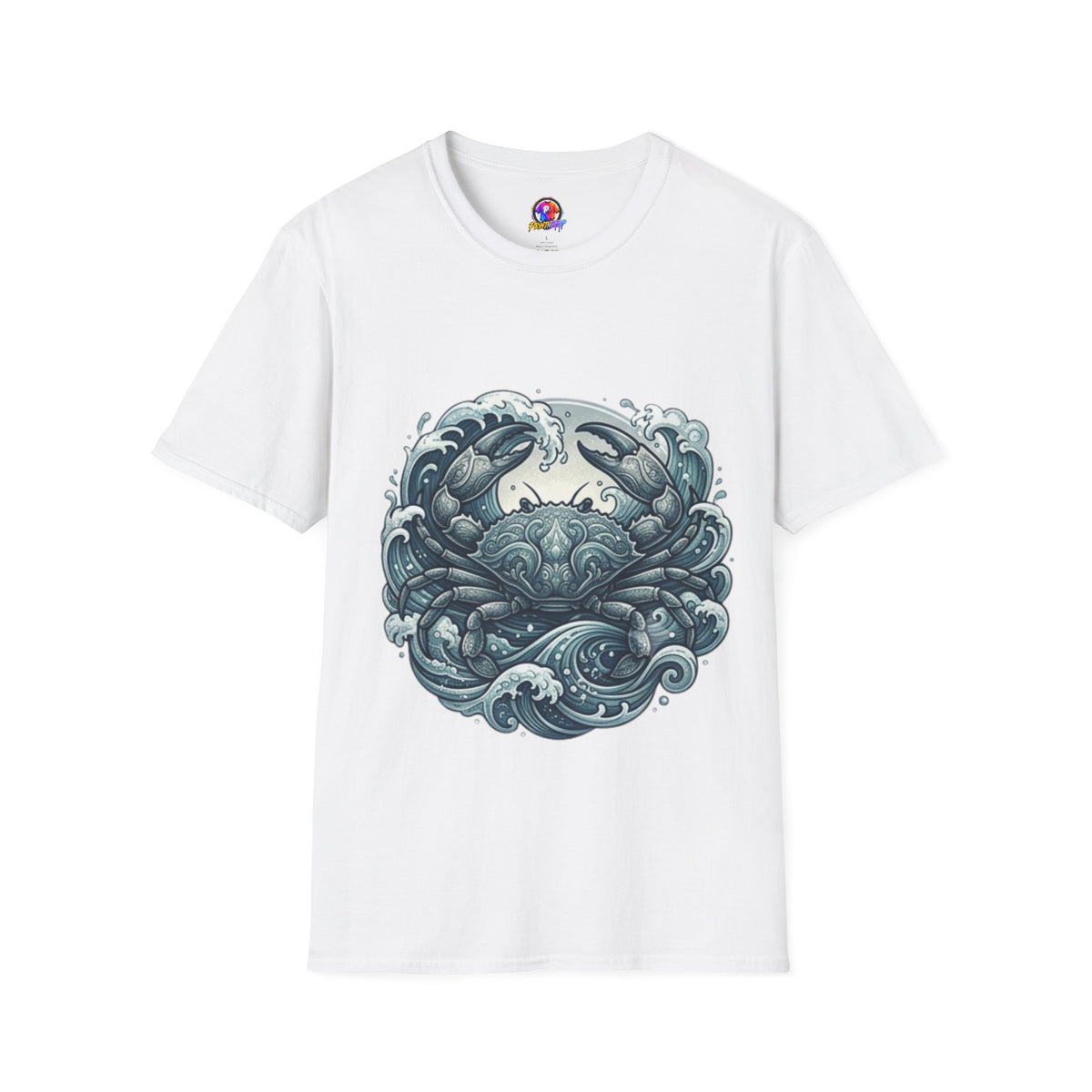 Crab and Waves Graphic T-Shirt — Coastal Oceanic Nautical Tee