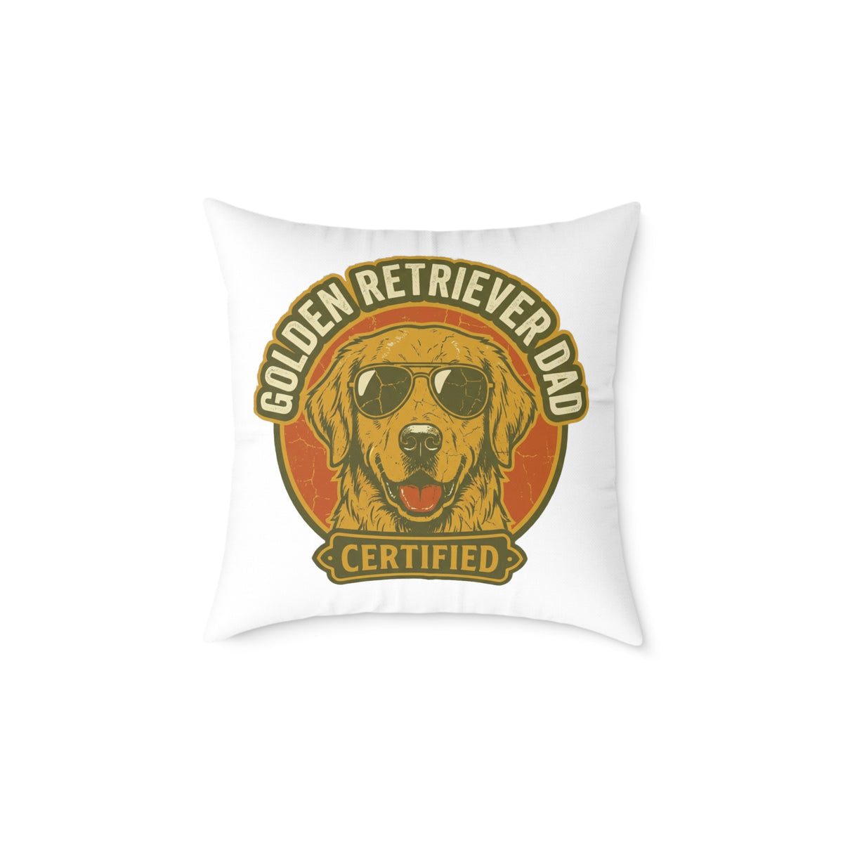Funny Golden Retriever Dad Certified Pillow