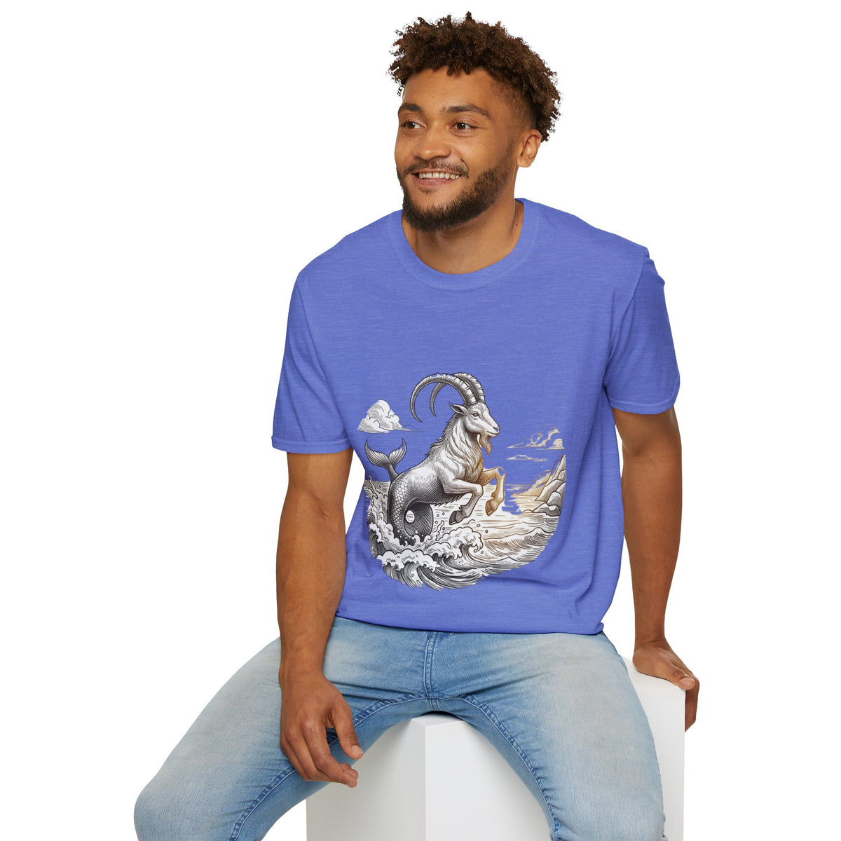Capricorn Goat-Mermaid T-Shirt — Mythical Sea Goat Zodiac Tee