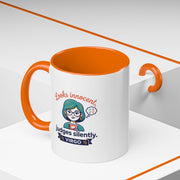 Virgo Accent Coffee Mug - "Looks Innocent, Judges Silently" Zodiac Astrology Gift