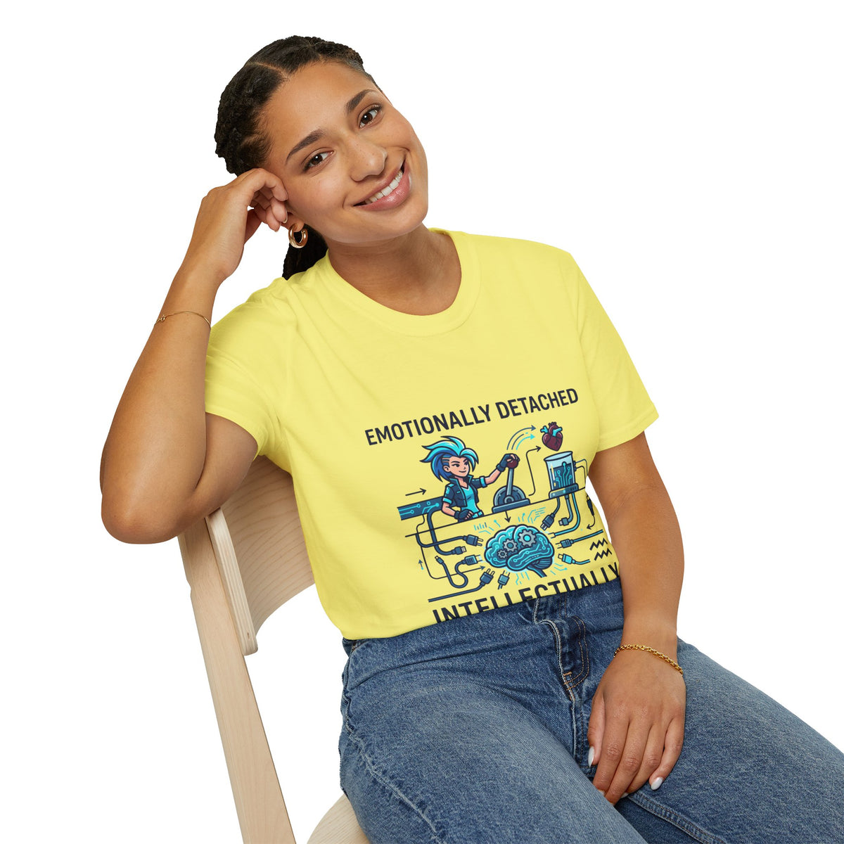 Aquarius Zodiac Emotionally Detached, Intellectually Invested T-Shirt — Aquarian Graphic Tee