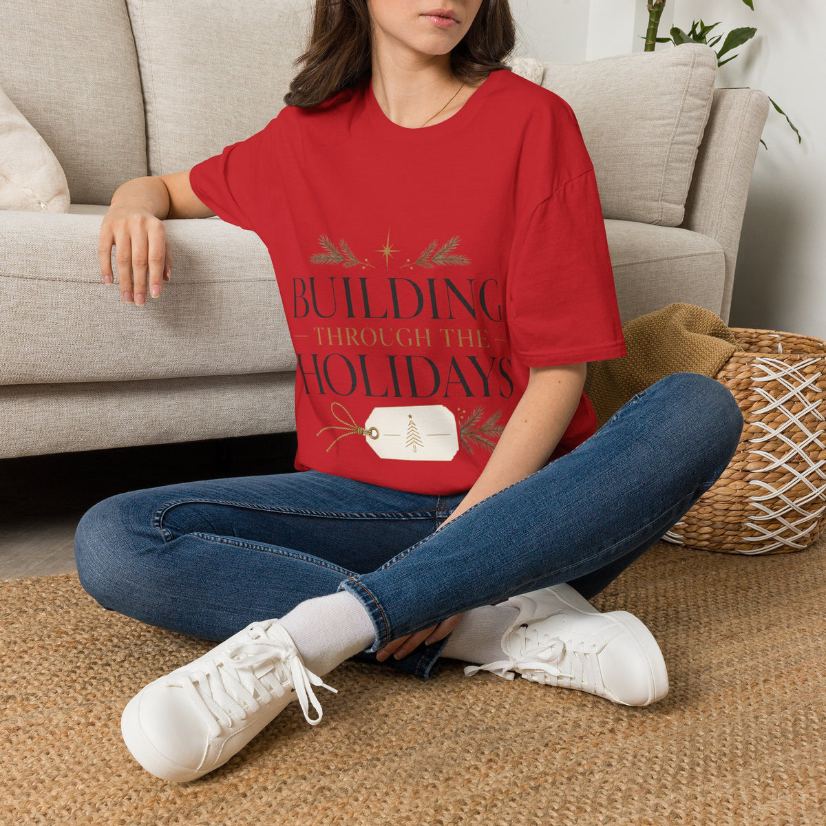 Holiday T-Shirt — "Building Through the Holidays" Christmas Graphic Tee