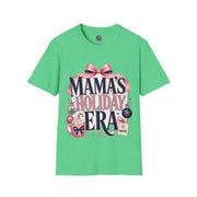 Mama's Holiday Era T-Shirt — Festive Pink Bow Christmas Tee for Moms