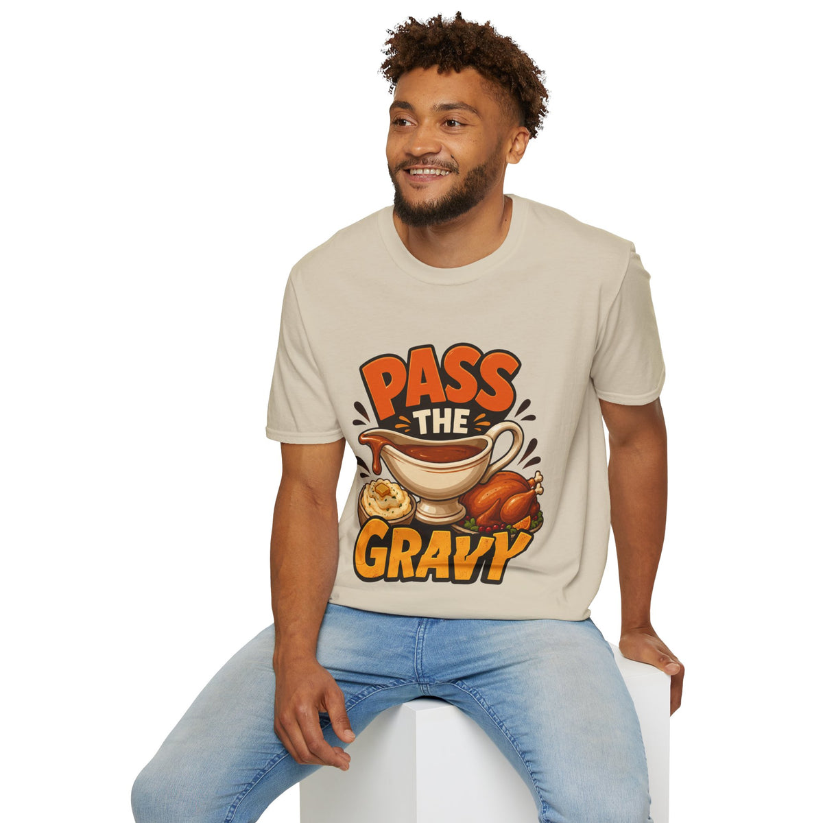 Thanksgiving T-Shirt Pass the Gravy T-Shirt — Funny Thanksgiving Turkey Dinner Tee