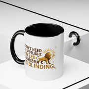 Leo Horoscope Coffee Mug — “My Leo Charisma Is Blinding” Accent Mug