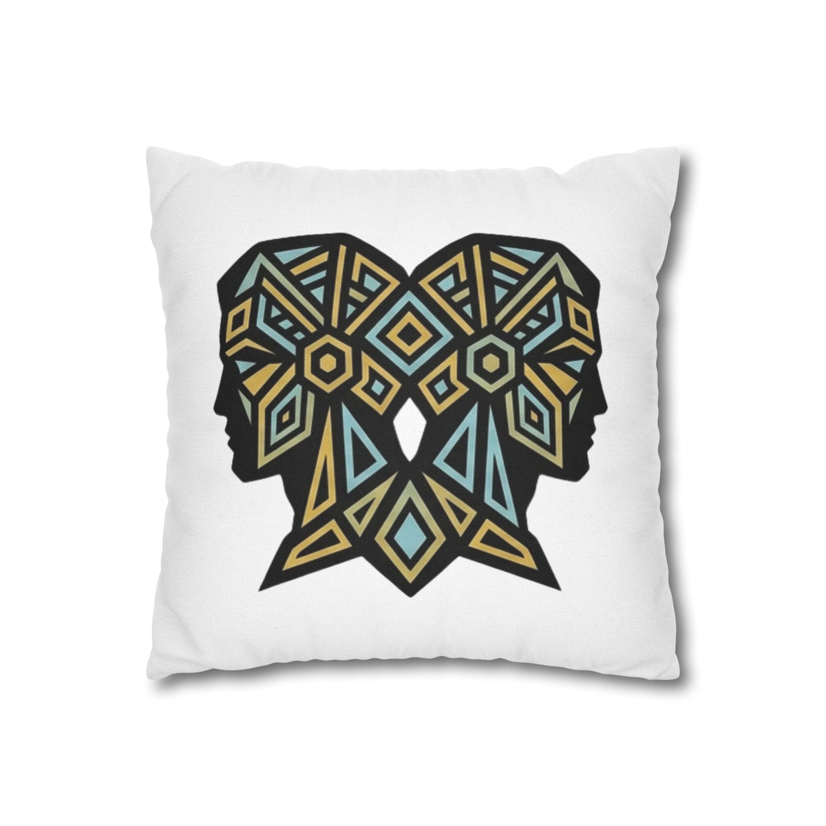 Gemini Geometric Twin Silhouette Decorative Pillowcase