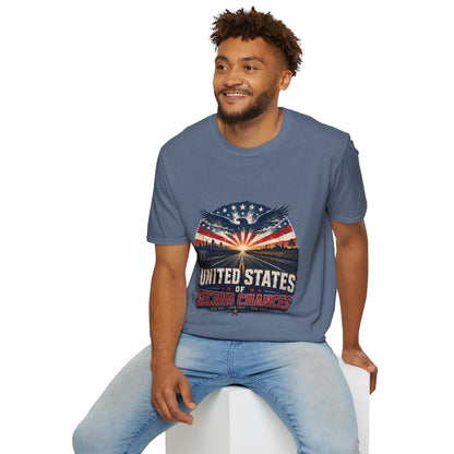 Patriotic Eagle T-Shirt — United States Skyline Vintage Flag Design