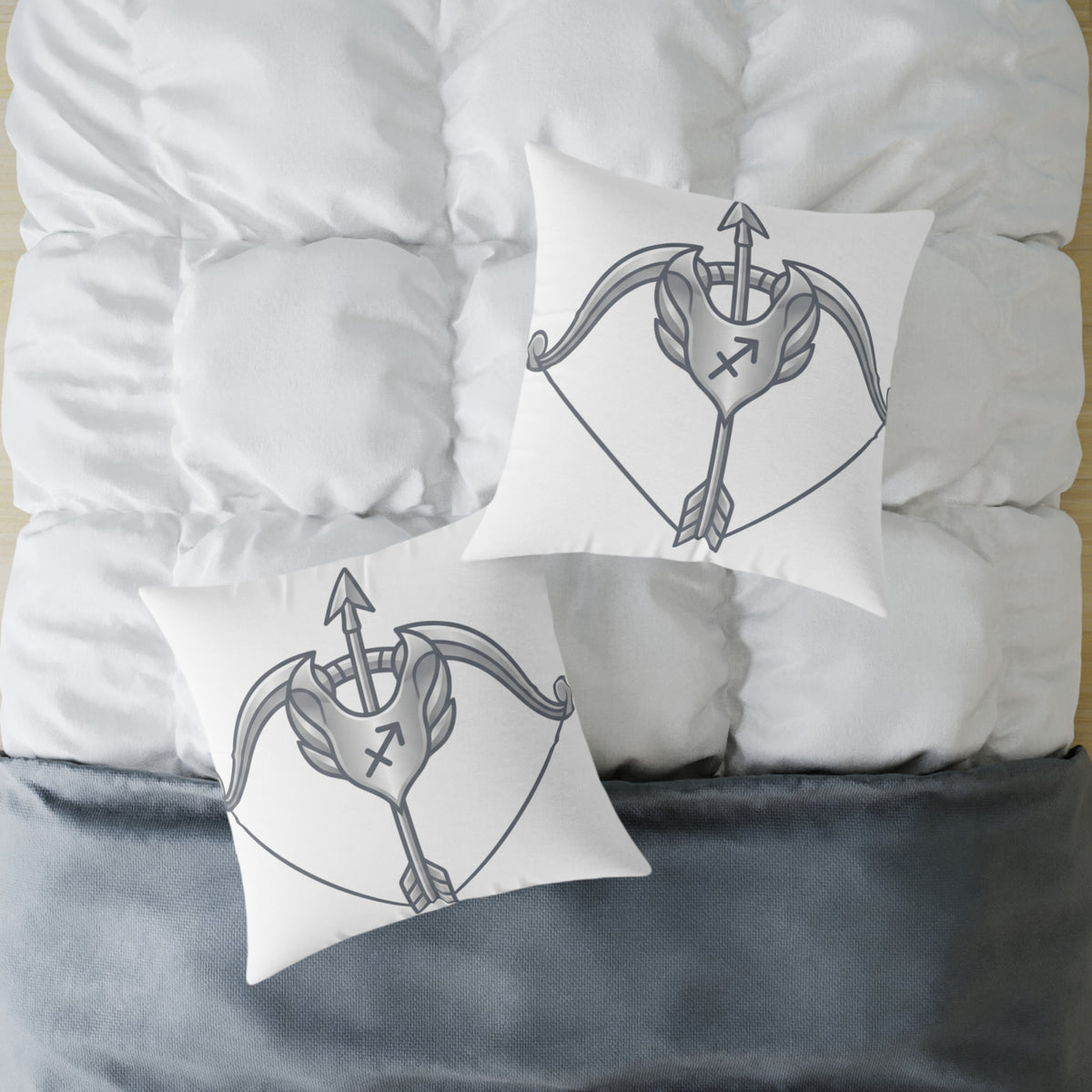 Sagittarius Zodiac Arrow Astrological Square Poly Canvas Pillow