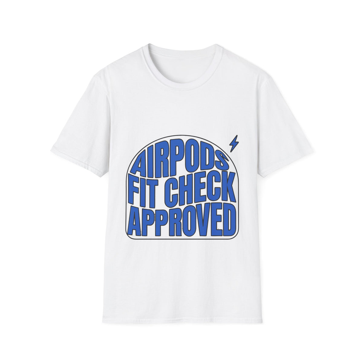 AirPods Fit Check Approved Blue Graphic Tee - Trendy Y2K Aesthetic T-Shirt - Trending Now - September 2026