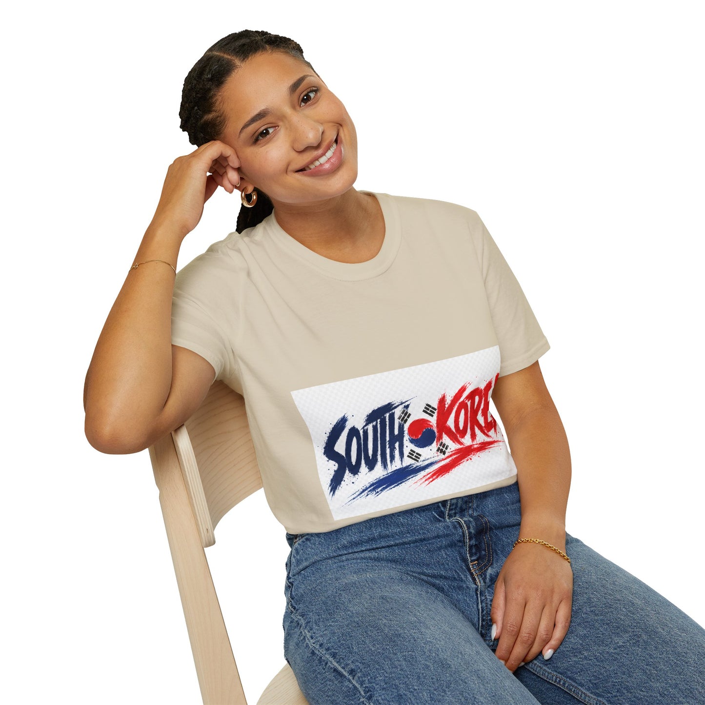 South Korea Flag Brushstroke T-Shirt — Patriotic Korean Travel Tee