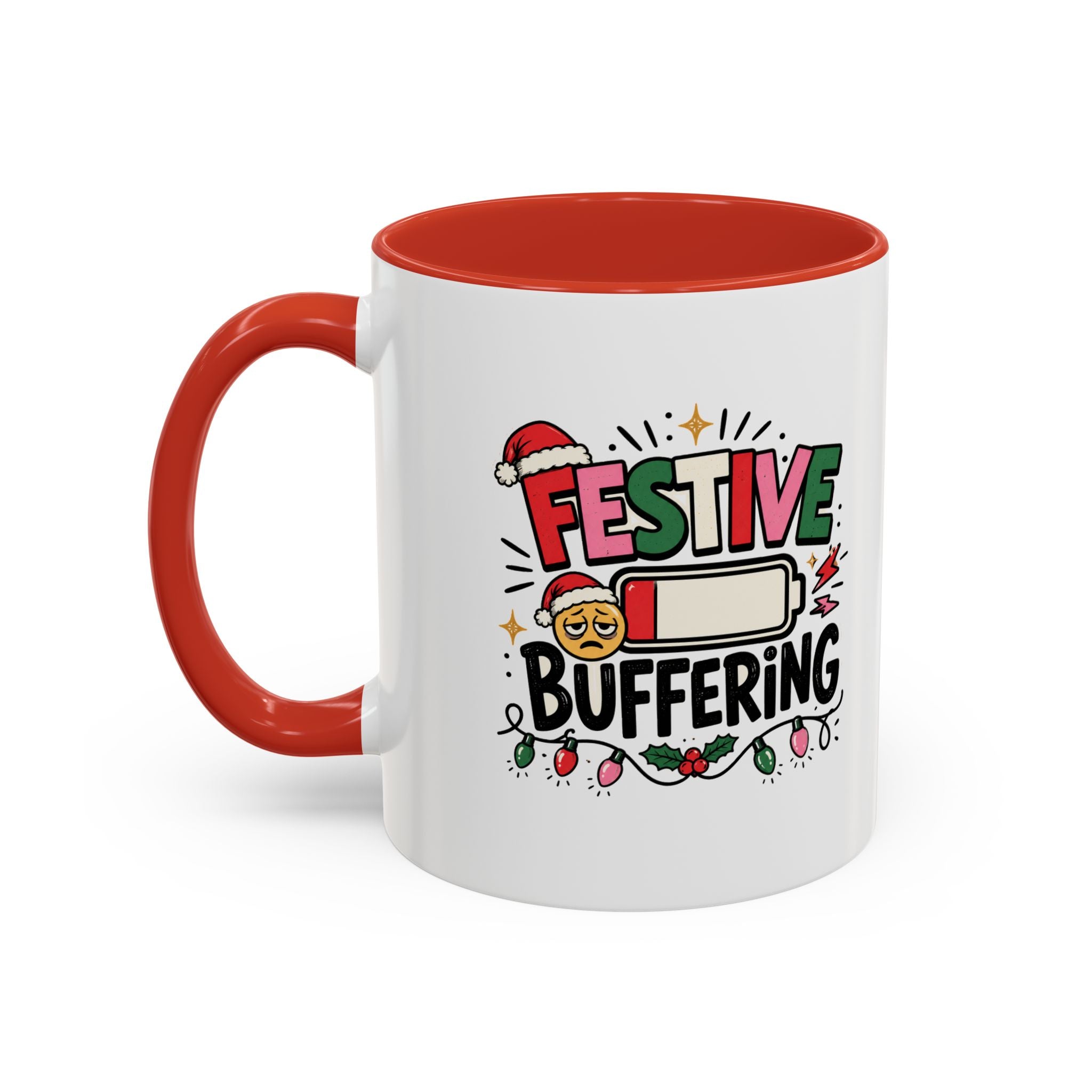 Modern Day Christmas Festive Buffering Mug — Funny Christmas Holiday Coffee Cup (11/15oz)
