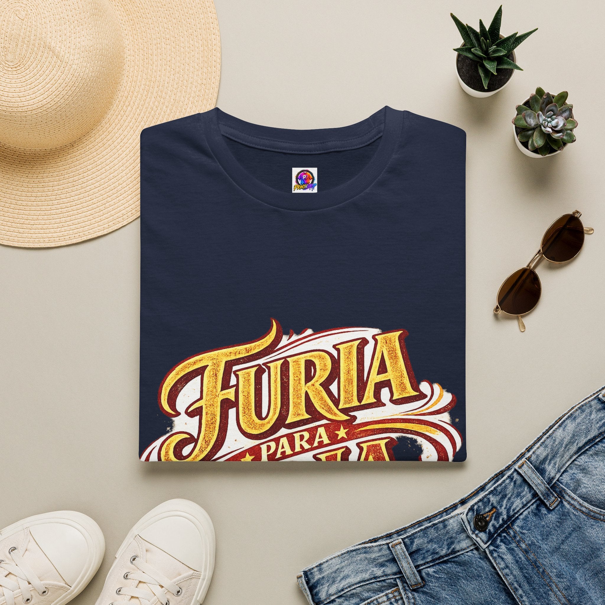 Spain Furia Para Roja Graphic T-Shirt — Bold Spanish Script Tee for Fans & Celebrations