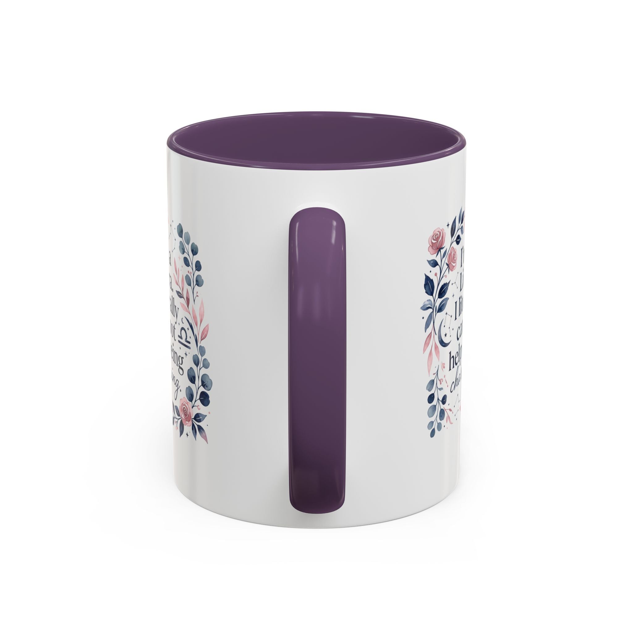 Libra Coffee Mug — "I’m a Libra. I literally cannot help being charming." Floral Accent Tea Mug