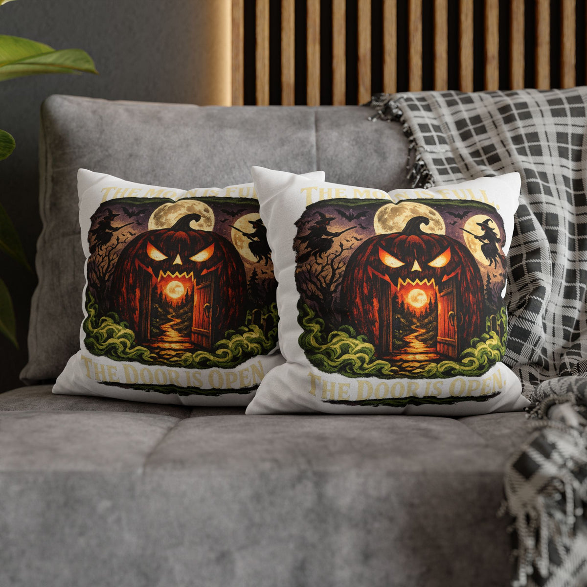 Halloween Pumpkin Door Decorative Pillowcase