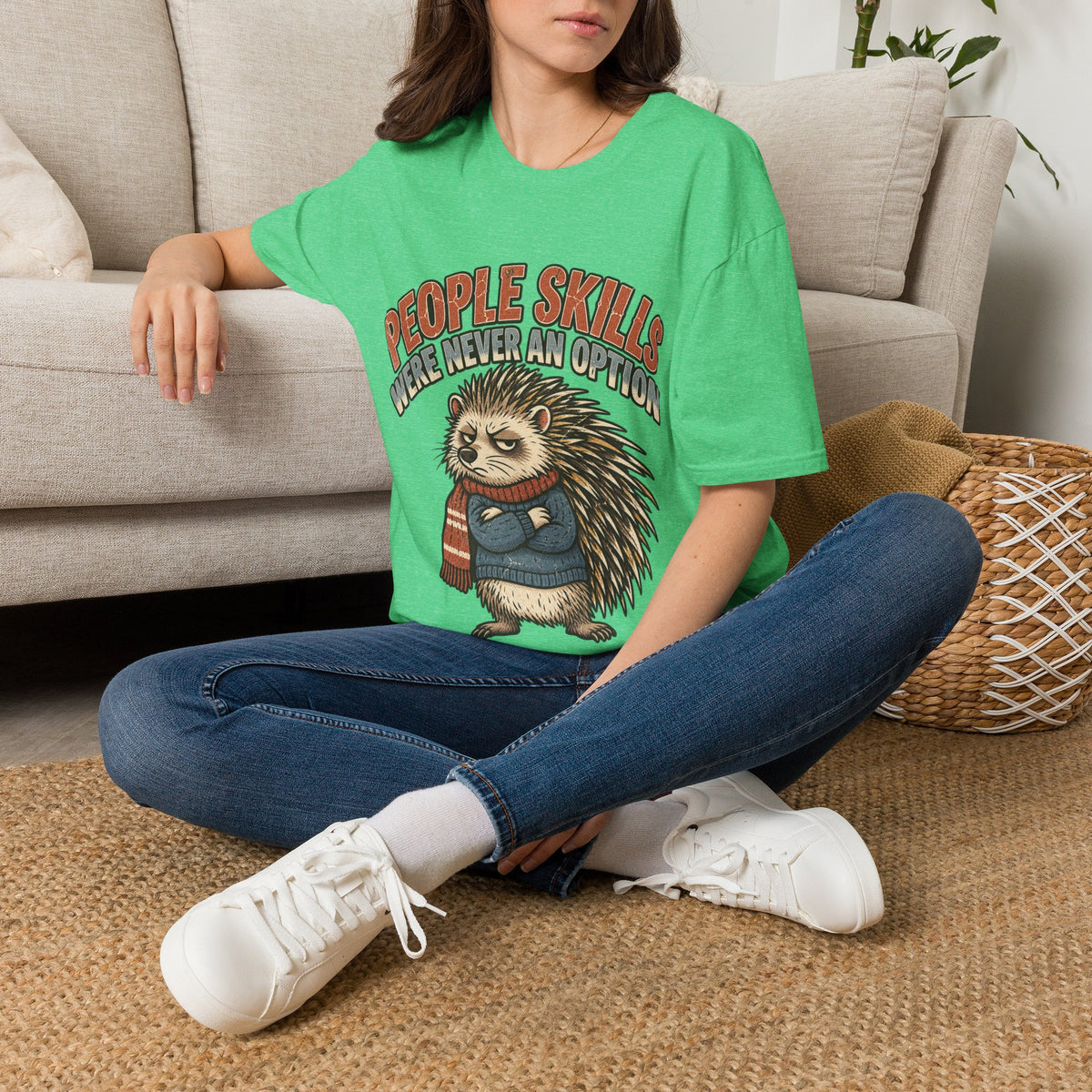 People Skills Were Never An Option T-Shirt — Funny Introvert Porcupine Graphic Tee