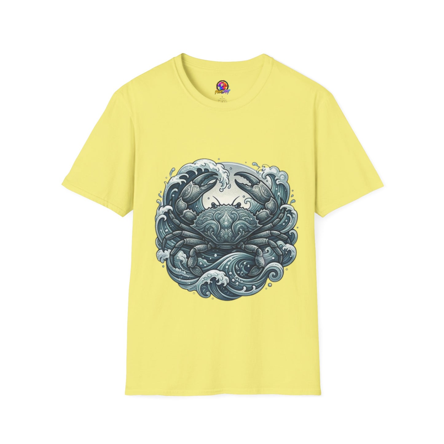 Crab and Waves Graphic T-Shirt — Coastal Oceanic Nautical Tee
