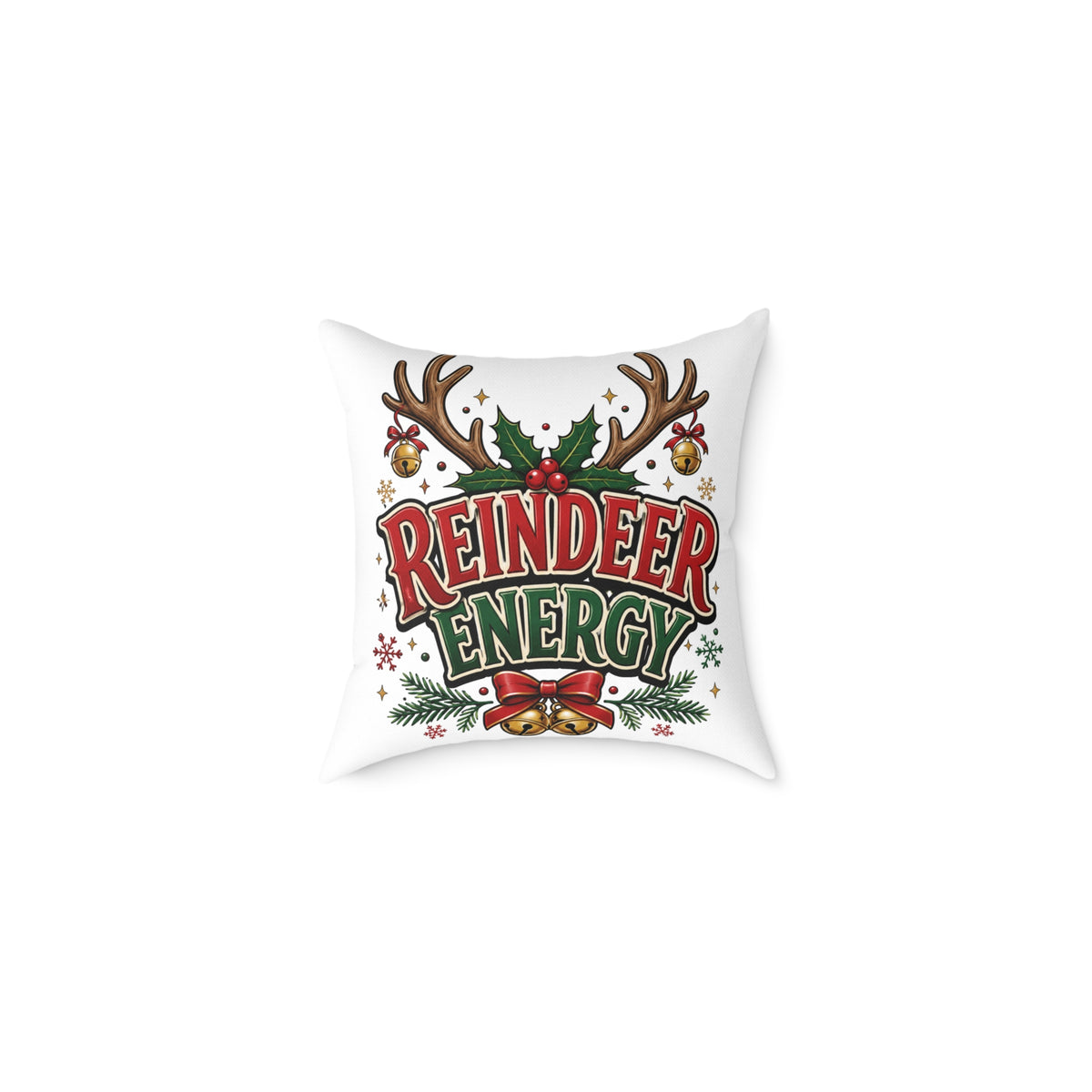 Reindeer Energy Christmas Throw Pillow