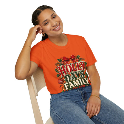 Holly Days Family Club T‑Shirt — Festive Christmas Holiday Tee