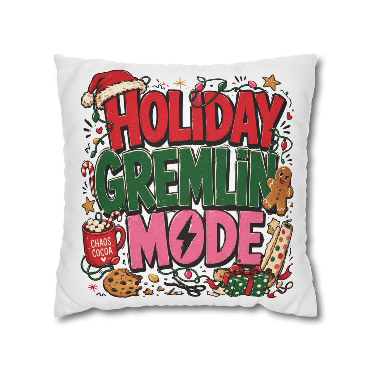 Holiday Gremlin Mode Pillowcase Modern Day Christmas